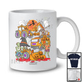 Personalized Spooky Construction Trucks; Scary Halloween Pumpkin Zombie; Custom Name Driver T-Shirt