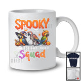 Personalized Spooky Squad; Horror Halloween Custom Name Three Parrot Witch Mummy T-Shirt