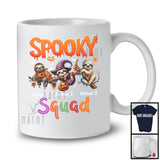 Personalized Spooky Squad; Horror Halloween Custom Name Three Sloth Witch Mummy T-Shirt