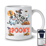 Personalized Spooky Squad, Lovely Halloween Three Witch Ghost Boo Cow, Farm Farmer Pumpkin T-Shirt