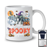 Personalized Spooky Squad, Lovely Halloween Three Witch Ghost Boo Elephant, Animal Pumpkin T-Shirt