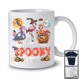 Personalized Spooky Squad, Lovely Halloween Three Witch Ghost Boo Flamingo, Animal Pumpkin T-Shirt