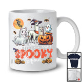 Personalized Spooky Squad, Lovely Halloween Three Witch Ghost Boo Llama, Animal Pumpkin T-Shirt