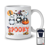 Personalized Spooky Squad, Lovely Halloween Three Witch Ghost Boo Panda, Animal Pumpkin T-Shirt