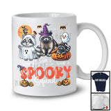 Personalized Spooky Squad, Lovely Halloween Three Witch Ghost Boo Raccoon, Animal Pumpkin T-Shirt