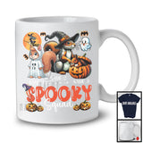 Personalized Spooky Squad, Lovely Halloween Three Witch Ghost Boo Squirrel, Animal Pumpkin T-Shirt