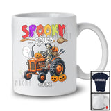 Personalized Spooky Squad; Scary Halloween Skeleton Driving Tractor; Custom Name Driver T-Shirt