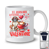 Personalized St. Bernard And Coffee Only For Valentine; Lovely Custom Name Single; Animal T-Shirt