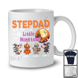 Personalized Stepdad Of Little Monsters; Creepy Halloween Family Custom Name Group T-Shirt