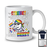 Personalized Straight Outta The Boo Sheet; Cute Halloween Ghost Rainbow; Custom Name Gay LGBTQ T-Shirt