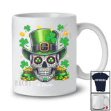 Personalized Sugar Skull Leprechaun; Humorous St. Patrick's Day Custom Name Skull; Shamrocks T-Shirt