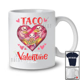 Personalized Taco is my Valentine; Lovely Axolotl Eating Taco Hearts; Custom Name Single T-Shirt