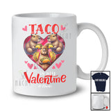 Personalized Taco is my Valentine; Lovely Capybara Eating Taco Hearts; Custom Name Single T-Shirt