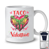 Personalized Taco is my Valentine; Lovely T-Rex Eating Taco Hearts; Custom Name Single T-Shirt