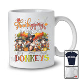 Personalized Thanksgiving Better With Donkeys; Lovely Two Donkeys Pilgrim Girl; Custom Name T-Shirt