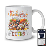 Personalized Thanksgiving Better With Ducks; Lovely Two Ducks Pilgrim Girl; Custom Name T-Shirt