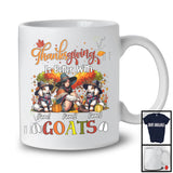 Personalized Thanksgiving Better With Goats; Lovely Two Goats Pilgrim Girl; Custom Name T-Shirt