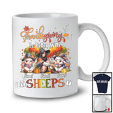 Personalized Thanksgiving Better With Sheeps; Lovely Two Sheeps Pilgrim Girl; Custom Name T-Shirt