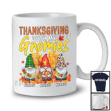 Personalized Thanksgiving With My Gnomies; Adorable Custom Name 3 Gnomes Plaid; Fall Tree T-Shirt