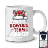 Personalized The Bowling Team Reindeer; Joyful Christmas Plaid Santa; Custom Name Sport Player T-Shirt