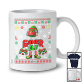 Personalized The Gamer Elf; Joyful Christmas Sweater Elf Pajama; Game Controller Custom Name Gamer T-Shirt