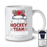 Personalized The Hockey Team Reindeer; Joyful Christmas Plaid Santa; Custom Name Sport Player T-Shirt