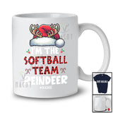 Personalized The Softball Team Reindeer; Joyful Christmas Plaid Santa; Custom Name Sport Player T-Shirt