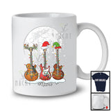 Personalized Three Guitars; Awesome Christmas Lights Moon; Custom Name Guitarist Musician T-Shirt