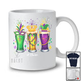 Personalized Three Mardi Gras Glass Of Beer; Cheerful Custom Name Drunker; Drinking Parades T-Shirt