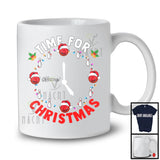 Personalized Time For Christmas; Cheerful X-mas Santa Bowling As Clock; Custom Name Player T-Shirt