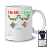 Personalized Tinsel Tits; Joyful Christmas Lights Ornaments Boobs; Custom Name Women Family T-Shirt