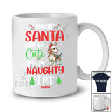 Personalized Too Cute For Santa's Naughty List; Amusing Christmas Custom Name Beagle T-Shirt