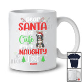 Personalized Too Cute For Santa's Naughty List; Amusing Christmas Custom Name Border Collie T-Shirt