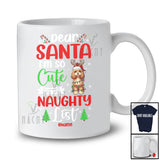 Personalized Too Cute For Santa's Naughty List; Amusing Christmas Custom Name Cockapoo T-Shirt