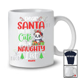 Personalized Too Cute For Santa's Naughty List; Amusing Christmas Custom Name Panda T-Shirt