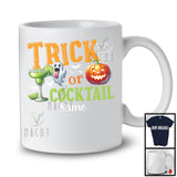 Personalized Trick Or Cocktail; Sarcastic Halloween Boo Pumpkin; Custom Name Drinking Drunker T-Shirt