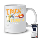 Personalized Trick Or Tequila; Sarcastic Halloween Boo Pumpkin; Custom Name Drinking Drunker T-Shirt