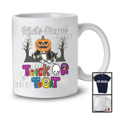 Personalized Trick Or Treat, Humorous Halloween Basset Hound Custom Name, Pumpkin Face T-Shirt