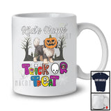 Personalized Trick Or Treat, Humorous Halloween Bearded Collie Custom Name, Pumpkin Face T-Shirt