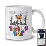 Personalized Trick Or Treat, Humorous Halloween Boston Terrier Custom Name, Pumpkin Face T-Shirt