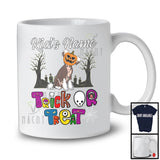 Personalized Trick Or Treat, Humorous Halloween Chinese Crested Dog Custom Name, Pumpkin Face T-Shirt