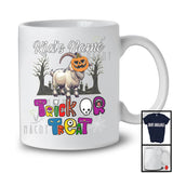 Personalized Trick Or Treat, Humorous Halloween Goat Custom Name, Pumpkin Face Farmer T-Shirt