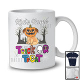 Personalized Trick Or Treat, Humorous Halloween Pug Custom Name, Pumpkin Face T-Shirt