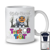 Personalized Trick Or Treat, Humorous Halloween Schnauzer Custom Name, Pumpkin Face T-Shirt