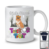 Personalized Trick Or Treat, Humorous Halloween Sheltie Custom Name, Pumpkin Face T-Shirt