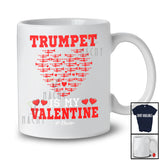 Personalized Trumpet Is My Valentine; Amusing Hearts Custom Name Trumpeter Musical Instruments T-Shirt