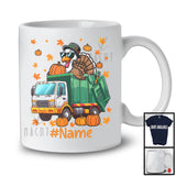 Personalized Turkey Driving Garbage Truck; Amazing Thanksgiving Turkey Driver; Custom Name Family T-Shirt