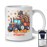 Personalized Turkey Driving Tractor; Amazing Thanksgiving Turkey Driver; Custom Name Family T-Shirt