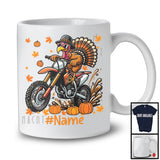 Personalized Turkey Riding Dirt Bike; Amazing Thanksgiving Turkey Biker; Custom Name Family T-Shirt