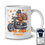 Personalized Turkey Riding Motorcycle; Amazing Thanksgiving Turkey Biker; Custom Name Family T-Shirt